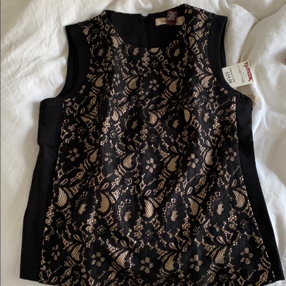 Marina Luna Lace Tan Top Size Small
